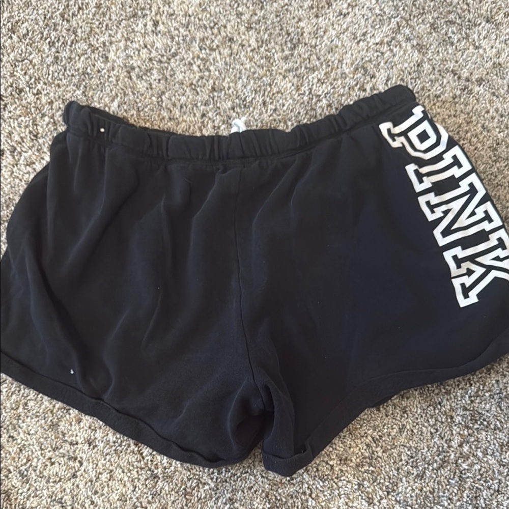 PINK Victoria's Secret Athletic Shorts Black Performance Fit - Picture 2 of 3